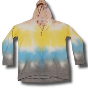 Theo & Spence Womens Pastel Tie Dye Hooded Drawstring Sweatshirt Size Small NWOT